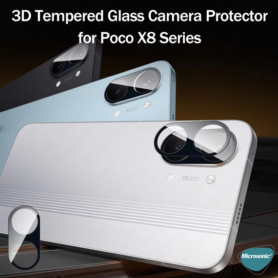 Microsonic Xiaomi Poco X8 Pro Max Kamera Lens Koruma Camı Siyah 2
