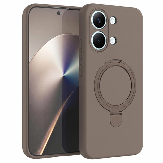 Microsonic Xiaomi Poco X8 Pro Max Kılıf Aura Stant MagSafe Kahverengi 1