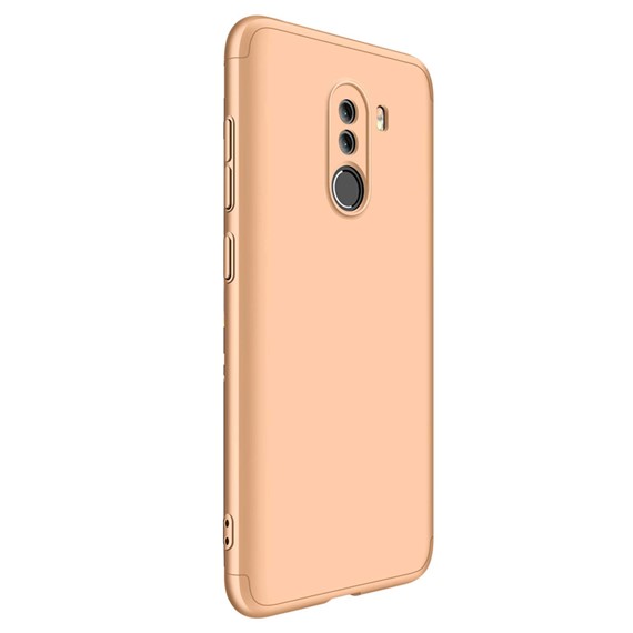 Microsonic Xiaomi Pocophone F1 Kılıf Double Dip 360 Protective Gold 2