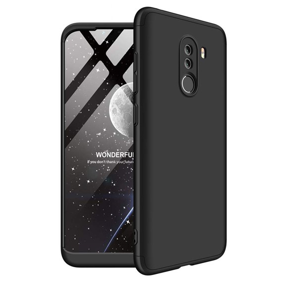 Microsonic Xiaomi Pocophone F1 Kılıf Double Dip 360 Protective Siyah 1