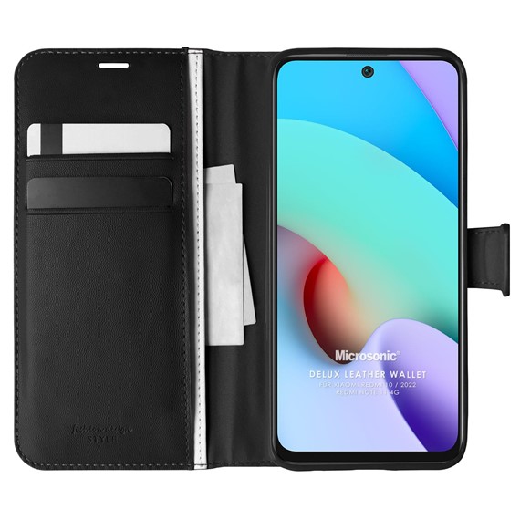 Microsonic Xiaomi Redmi Note 11 4G Kılıf Delux Leather Wallet Siyah 1