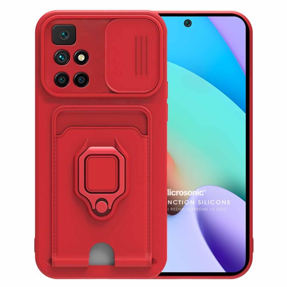 Microsonic Xiaomi Redmi 10 2022 Kılıf Multifunction Silicone Kırmızı 1