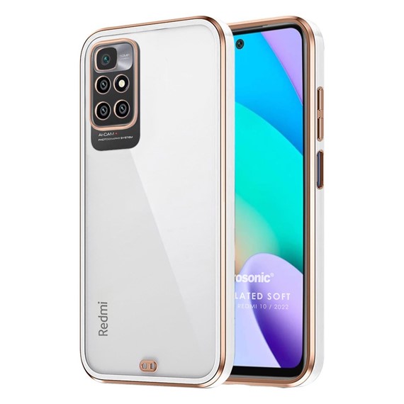 Microsonic Xiaomi Redmi 10 2022 Kılıf Laser Plated Soft Beyaz 1