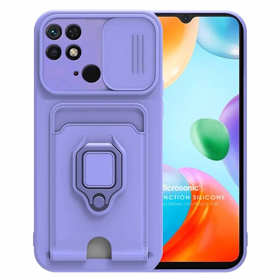 Microsonic Xiaomi Poco C40 Kılıf Multifunction Silicone Lila 1