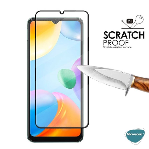 Microsonic Xiaomi Redmi A3 Tam Kaplayan Temperli Cam Ekran Koruyucu Siyah 4