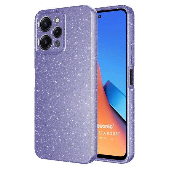 Microsonic Xiaomi Redmi 12 4G Kılıf Grand Stardust Mor 1
