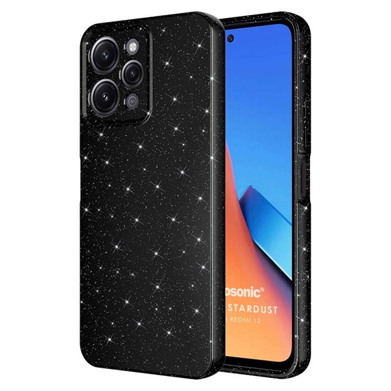 Microsonic Xiaomi Redmi 12 4G Kılıf Grand Stardust Siyah 1