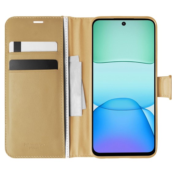 Microsonic Xiaomi Redmi 13 4G Kılıf Delux Leather Wallet Gold 1