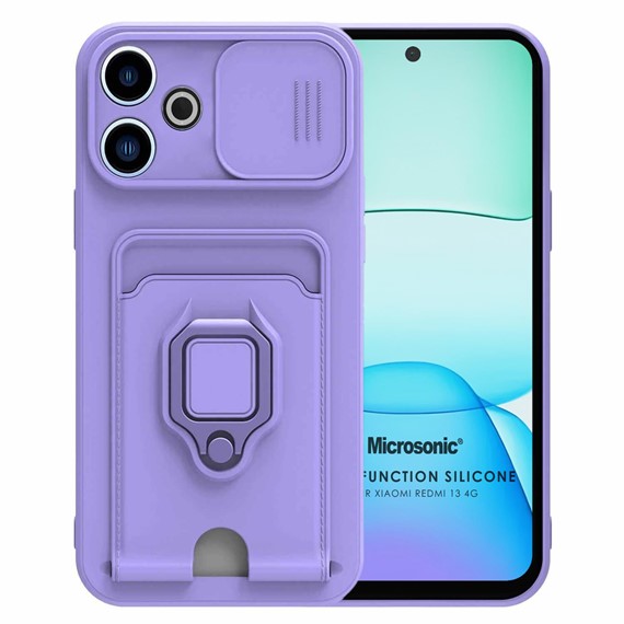 Microsonic Xiaomi Redmi 13 4G Kılıf Multifunction Silicone Lila 1