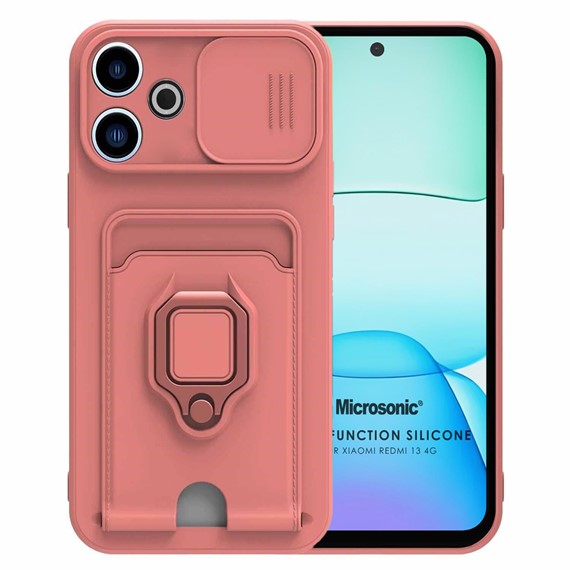 Microsonic Xiaomi Redmi 13 4G Kılıf Multifunction Silicone Pembe 1