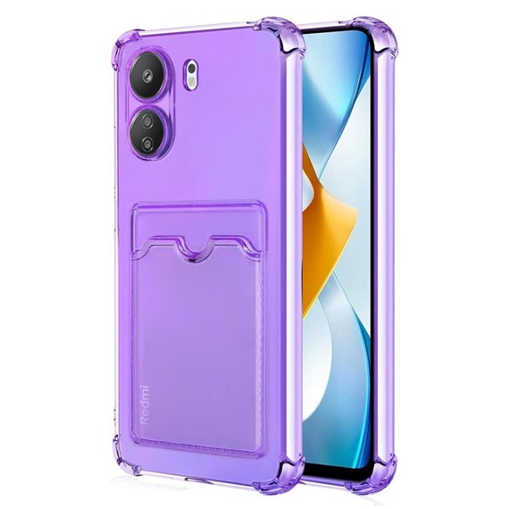Microsonic Xiaomi Redmi 13C Card Slot Shock Kılıf Lila 1