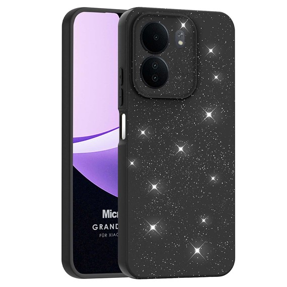 Microsonic Xiaomi Poco C65 Kılıf Grand Stardust Siyah 1