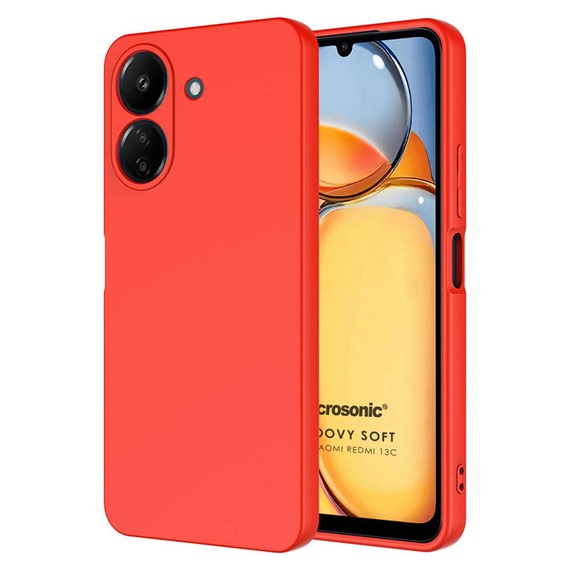 Microsonic Xiaomi Poco C65 Kılıf Groovy Soft Kırmızı 1