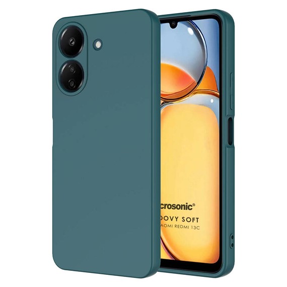 Microsonic Xiaomi Redmi 13C Kılıf Groovy Soft Koyu Yeşil 1