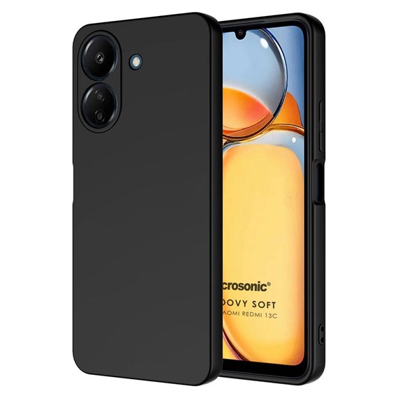 Microsonic Xiaomi Redmi 13C Kılıf Groovy Soft Siyah 1