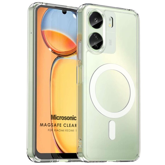 Microsonic Xiaomi Redmi 13C Kılıf MagSafe Clear Sararmaz Şeffaf 1