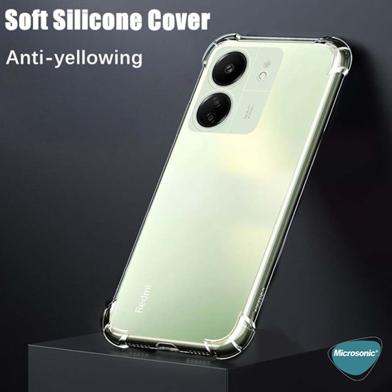 Microsonic Xiaomi Redmi 13C Kılıf Shock Absorbing Şeffaf 4