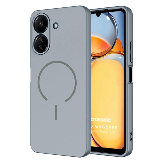 Microsonic Xiaomi Redmi 13C Kılıf Zeno MagSafe Gri 1