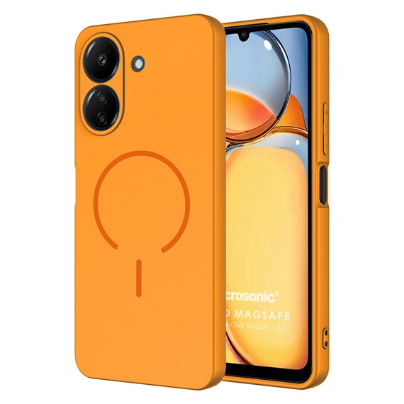 Microsonic Xiaomi Redmi 13C Kılıf Zeno MagSafe Turuncu 1