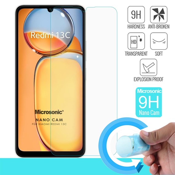 Microsonic Xiaomi Redmi 13C Nano Glass Cam Ekran Koruyucu 2
