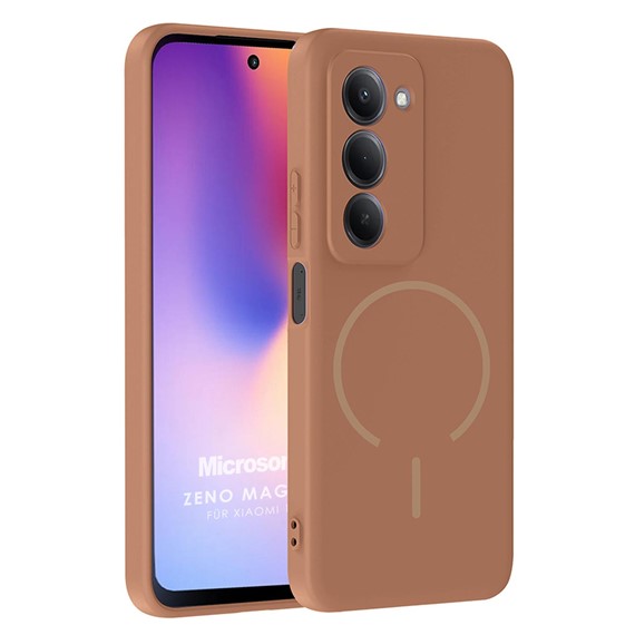 Microsonic Xiaomi Redmi 15 Kılıf Zeno MagSafe Kahverengi 1