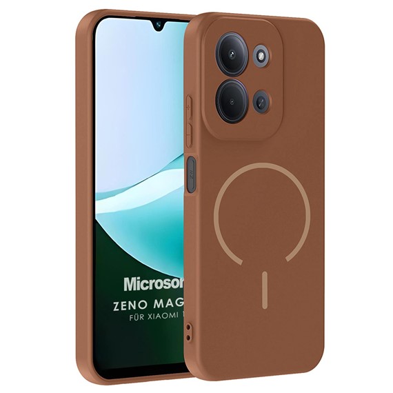 Microsonic Xiaomi Redmi 15C Kılıf Zeno MagSafe Kahverengi 1