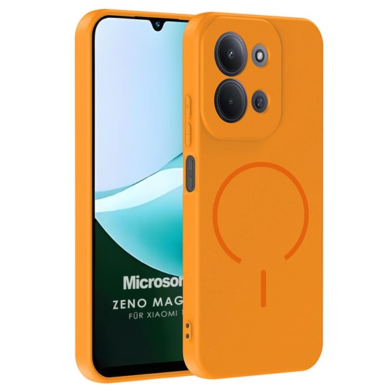 Microsonic Xiaomi Redmi 15C Kılıf Zeno MagSafe Turuncu 1