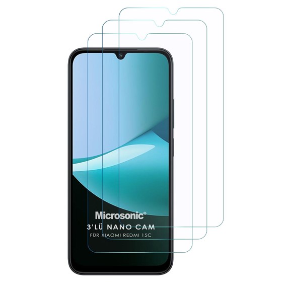 Microsonic Xiaomi Redmi 15C Screen Protector Nano Glass Cam Ekran Koruyucu 3 lü Paket 1