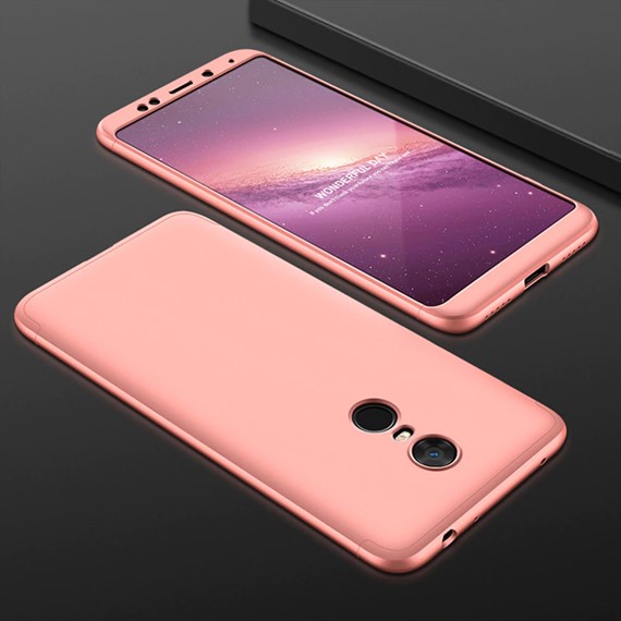 Microsonic Xiaomi Redmi 5 Kılıf Double Dip 360 Protective Rose Gold 3