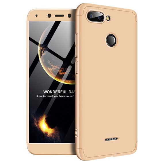 Microsonic Xiaomi Redmi 6 Kılıf Double Dip 360 Protective Gold 1