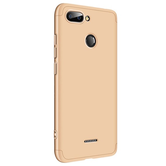 Microsonic Xiaomi Redmi 6 Kılıf Double Dip 360 Protective Gold 2