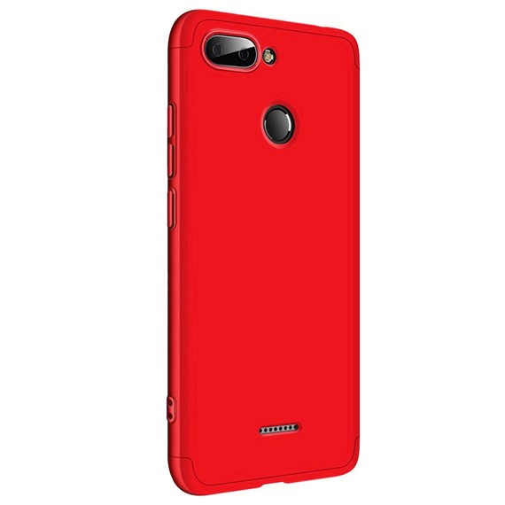 Microsonic Xiaomi Redmi 6 Kılıf Double Dip 360 Protective Kırmızı 2