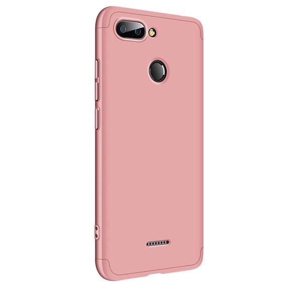 Microsonic Xiaomi Redmi 6 Kılıf Double Dip 360 Protective Rose Gold 2