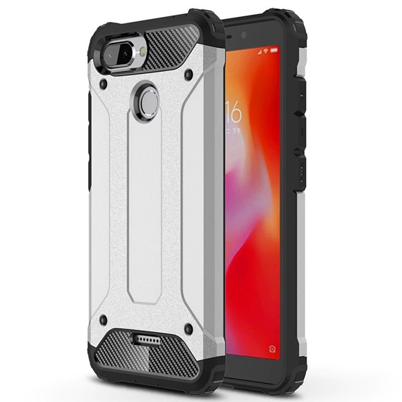 Microsonic Xiaomi Redmi 6 Kılıf Rugged Armor Gümüş 1