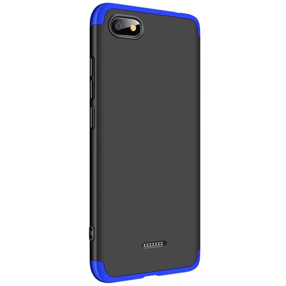 Microsonic Xiaomi Redmi 6A Kılıf Double Dip 360 Protective Siyah Mavi 2