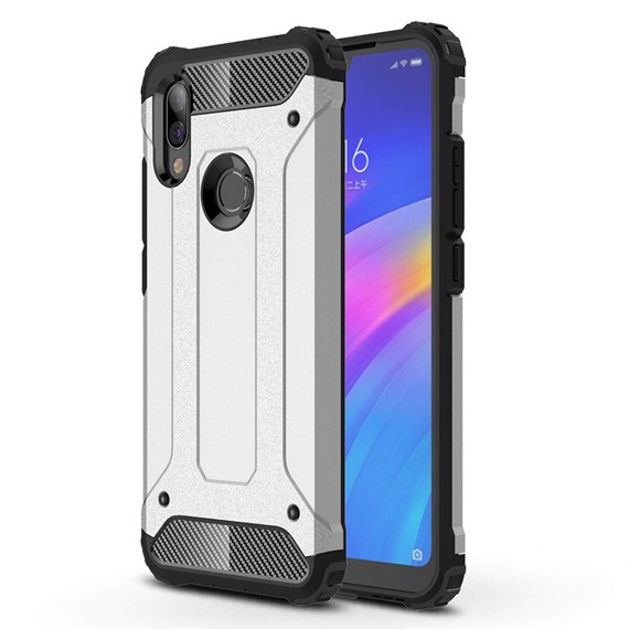 Microsonic Xiaomi Redmi 7 Kılıf Rugged Armor Gümüş 1