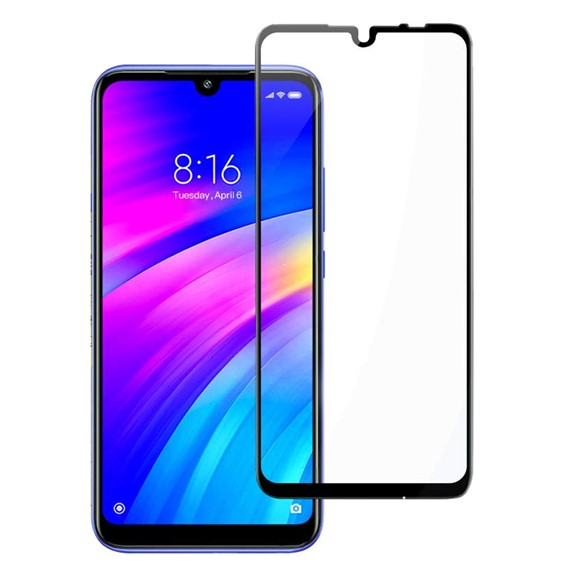 Microsonic Xiaomi Redmi 7 Tam Kaplayan Temperli Cam Ekran koruyucu Siyah 1