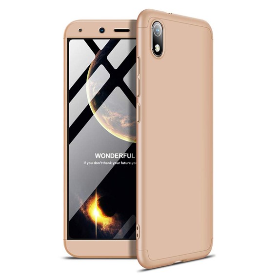 Microsonic Xiaomi Redmi 7A Kılıf Double Dip 360 Protective Gold 1