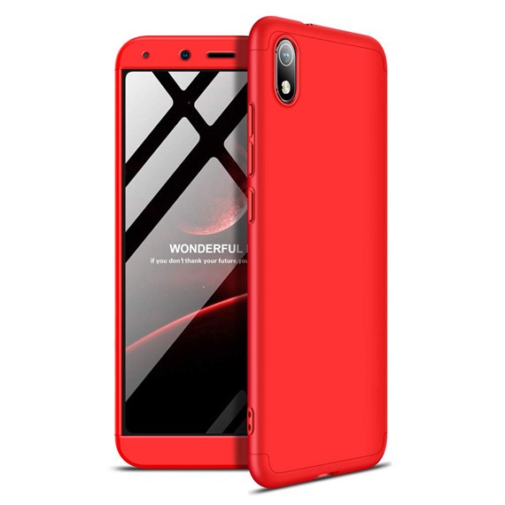 Microsonic Xiaomi Redmi 7A Kılıf Double Dip 360 Protective Kırmızı 1