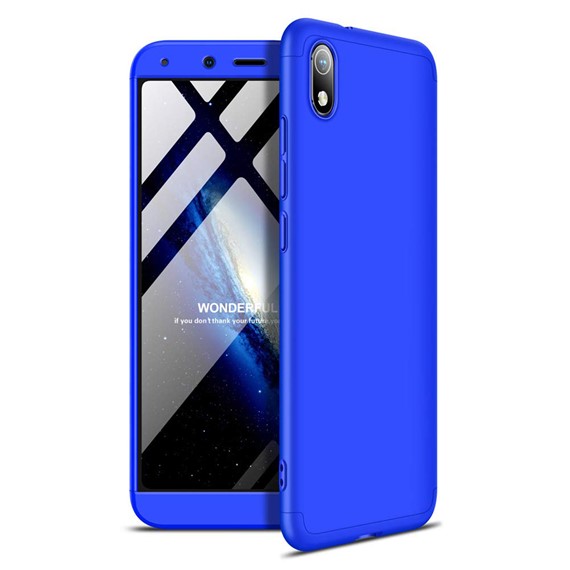 Microsonic Xiaomi Redmi 7A Kılıf Double Dip 360 Protective Mavi 1