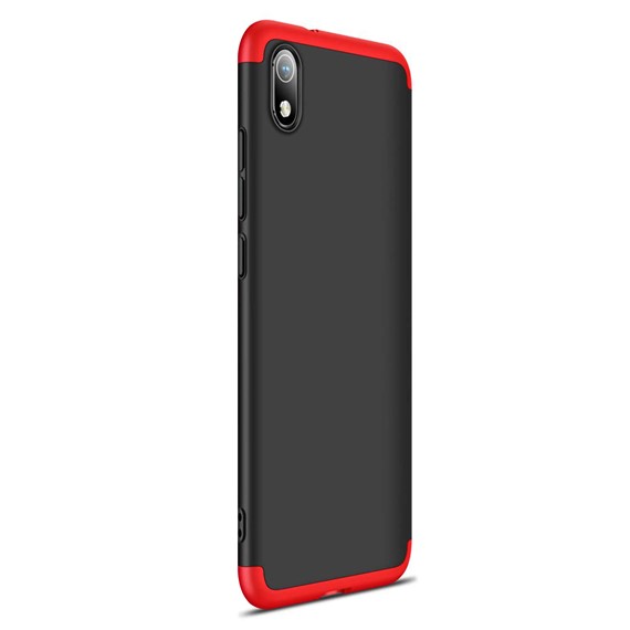 Microsonic Xiaomi Redmi 7A Kılıf Double Dip 360 Protective Siyah Kırmızı 2
