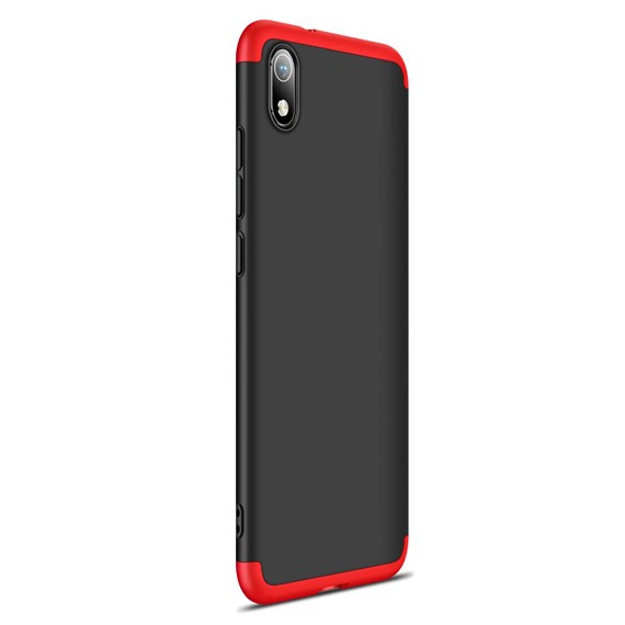 Microsonic Xiaomi Redmi 7A Kılıf Double Dip 360 Protective Siyah Kırmızı 2