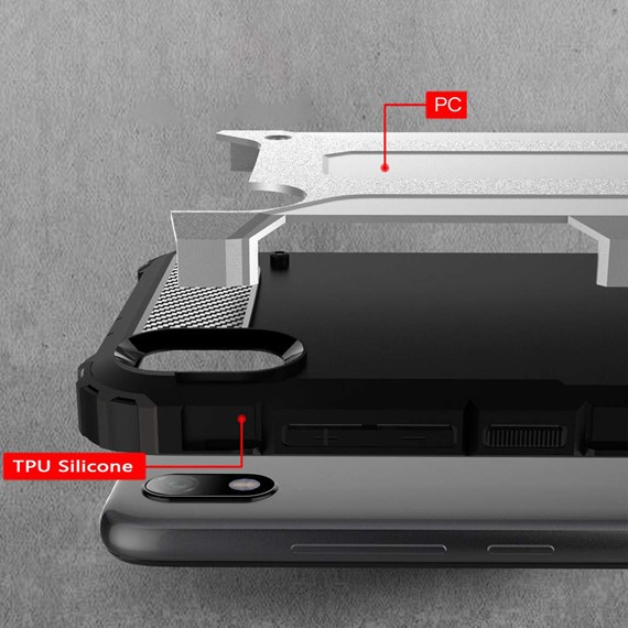 Microsonic Xiaomi Redmi 7A Kılıf Rugged Armor Mavi 4