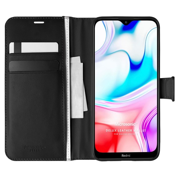 Microsonic Xiaomi Redmi 8 Kılıf Delux Leather Wallet Siyah 1