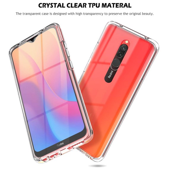 Microsonic Xiaomi Redmi 8 Kılıf 6 tarafı tam full koruma 360 Clear Soft Şeffaf 4