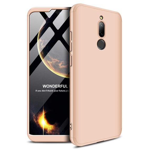 Microsonic Xiaomi Redmi 8 Kılıf Double Dip 360 Protective Gold 1