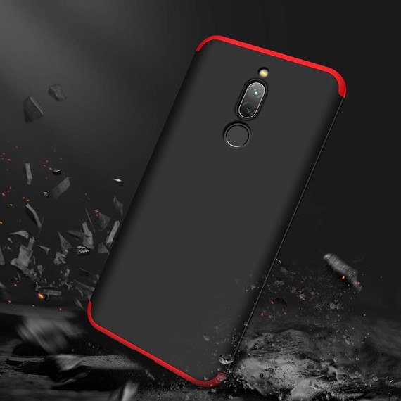 Microsonic Xiaomi Redmi 8 Kılıf Double Dip 360 Protective Siyah Kırmızı 5