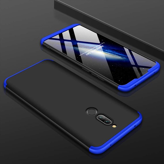 Microsonic Xiaomi Redmi 8 Kılıf Double Dip 360 Protective Siyah Mavi 4