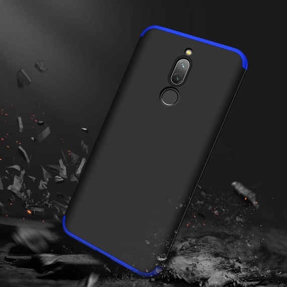 Microsonic Xiaomi Redmi 8 Kılıf Double Dip 360 Protective Siyah Mavi 5