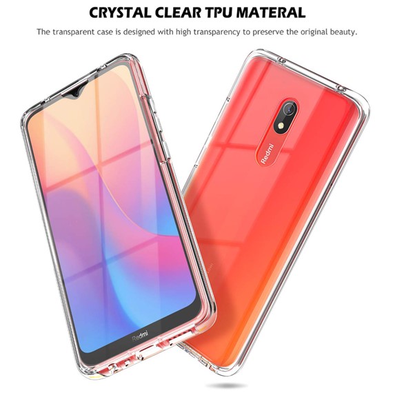 Microsonic Xiaomi Redmi 8A Kılıf 6 tarafı tam full koruma 360 Clear Soft Şeffaf 4